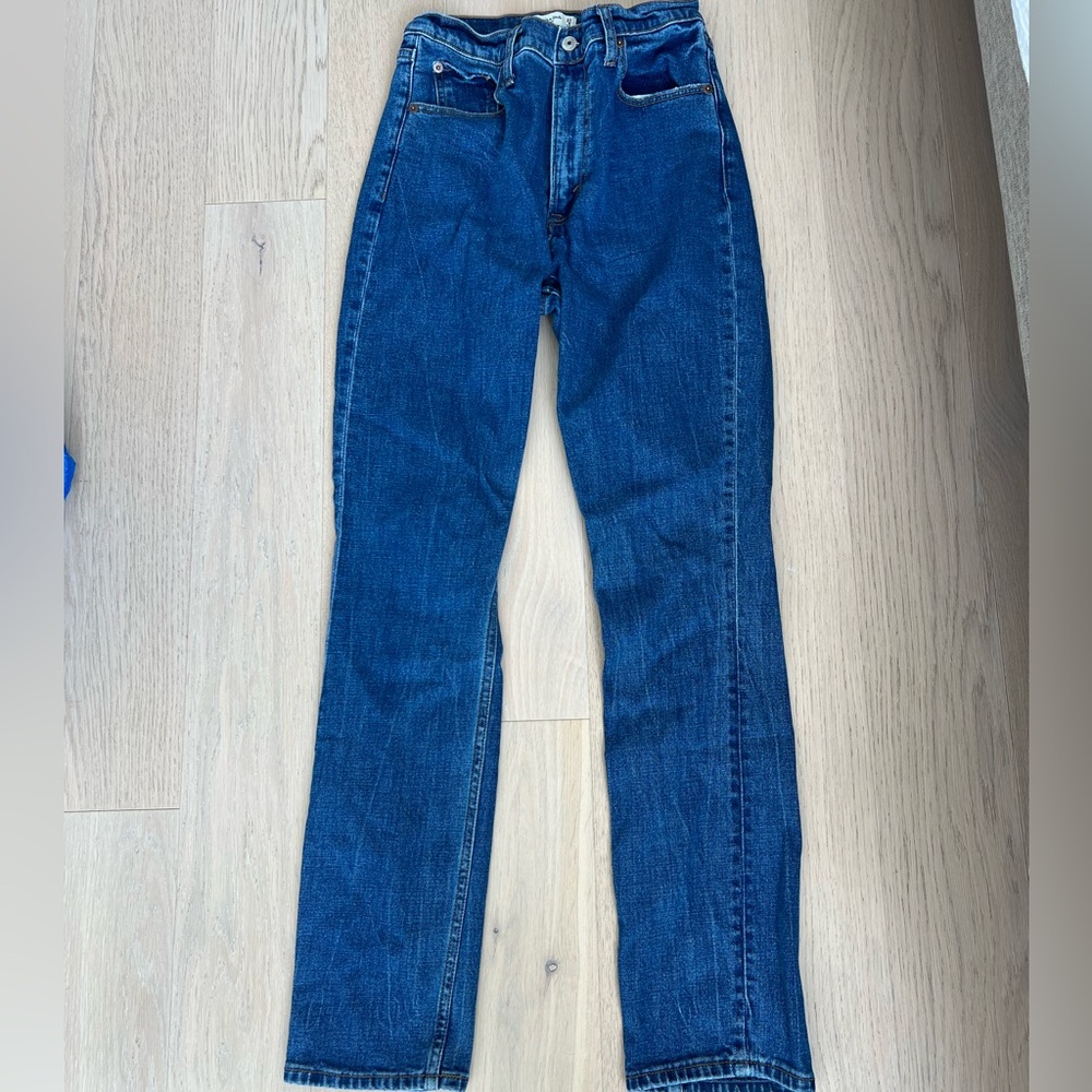 Abercrombie Dark Wash High Waisted Boyfriend Jeans
